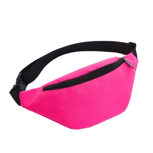 Waterproof oxford hot pink waist bag with adjustable strap for sports and outdoor running