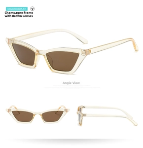 Champagne cat-eye sunglasses with brown lenses shown from multiple product angles