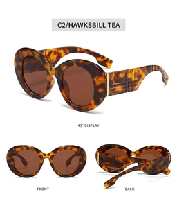 Vues détaillées de lunettes de soleil rondes écaillées avec branches texturées