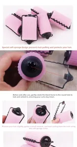 Details des rosa Schaumstoff-Lockenwicklers mit flexiblem Schwamm und Verschlussklemme
