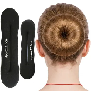 Accessoire Chignon en Éponge pour Femmes Magic Mousse Hair Twister Ring Bun Shaper Accessoires de Coiffure Faciles Noir