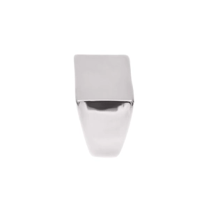 Minimalist silver square signet ring in polished stainless steel for men and women