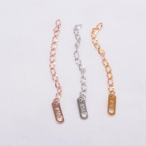 Titanium Steel Extender Chain For Necklace Bracelet Anklet With K18 Oval Tag DIY Jewelry Findings Vacuum Plated