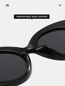 Détail macro du support de nez confortable sur lunettes de soleil noires rétro