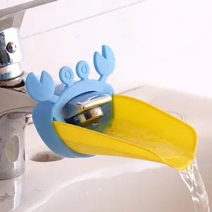 Cartoon Crab Shape Faucet Extender Kids Hand Washing Aid Baby Sink Water Guide Extension Safe PP TPE Material Accessory