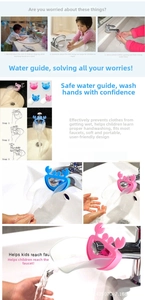Cartoon crab faucet extender for kids made of soft PP material in pink and blue colors