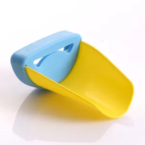 Blue and yellow crab-shaped faucet extender for children's hand washing helper