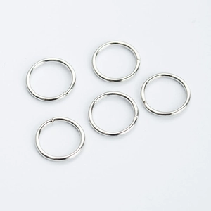 Set of five silver geometric metal hair rings for DIY hair styling and braiding accessories