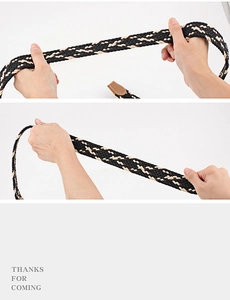 Detail showing the strong elasticity and stretch of the woven fabric elastic belt