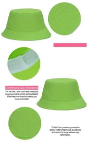 Dettaglio cappello a secchiello verde con fascia antisudore e cuciture rinforzate sulla tesa
