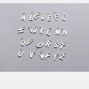 Lot de breloques alphabet A-Z en argent S925 pour bijoux DIY et bracelets créatifs