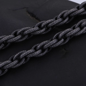 Men's retro stainless steel chain bracelet with textured snake scale links in dark silver