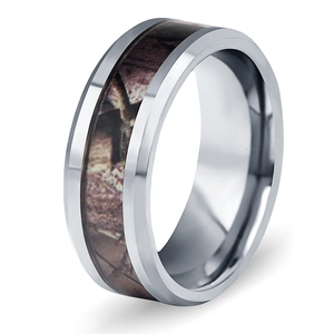 Bague pour Homme en Acier au Tungstène Minimaliste Bande Polie Avec Incrustation de Marbre Bijoux de Mode Bague Polyvalente pour Homme