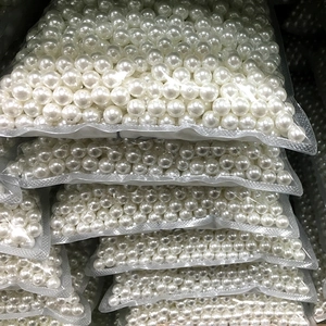 Bulk pack of glossy white round ABS imitation pearls for DIY jewelry making and crafts