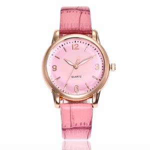 Women Quartz Watch Fashion Minimalist Alloy Case Round Dial PU Leather Crocodile Pattern Strap Analog Wristwatch Ladies