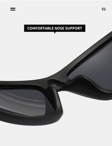 Close-up of matte black frame showing comfortable integrated nose support design