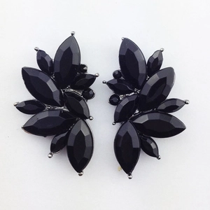 Marquise Cut Rhinestone Flower Cluster Stud Earrings Alloy Geometric Wing Statement Vintage Fashion Jewelry For Women