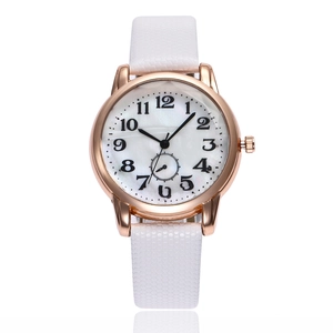 Fashion Women Quartz Watch Rose Gold Alloy Case Polka Dot Honeycomb Texture PU Leather Strap Arabic Numerals Dial Elegant