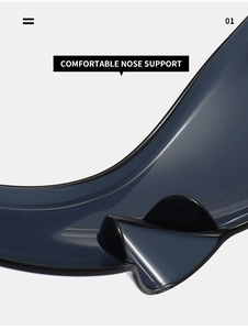Close-up of comfortable integrated nose support on Y2K punk style sunglasses