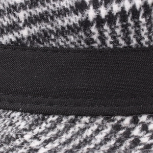 Classic British houndstooth fedora hat for men with a black grosgrain ribbon band