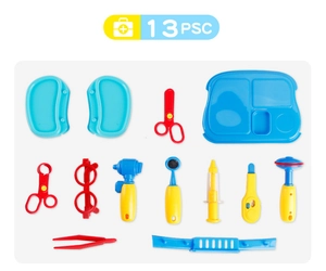 Vue détaillée du kit de médecin pour enfants 13 pièces avec accessoires médicaux