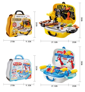 Détails des dimensions pour sets de jouets outils et médecin dans leurs valises