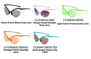 Collection de lunettes de soleil papillon en cinq couleurs gelée pour femmes