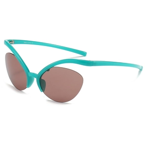 Lunettes De Soleil Papillon Femmes Mode PC Irrégulier Vague Demi-Monture UV400 Tendance Couleur Gelée Extérieur