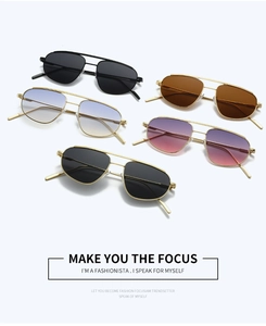 Multi-color collection of double bridge metal aviator sunglasses for fashion street style