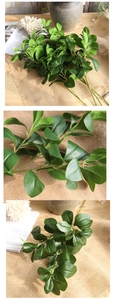 Macro detail of artificial green Milan leaves with realistic texture for home decor