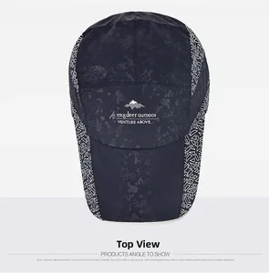 Vue de dessus d'une casquette de sport à séchage rapide avec motifs éclaboussures
