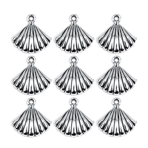 Set of silver conch shell alloy pendants for DIY jewelry and bracelet making