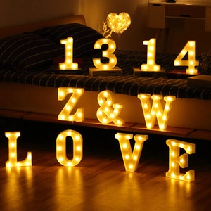 Romantic warm white LED light box letters and numbers forming 1314 and LOVE