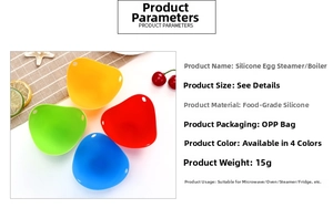 Macro shot of 4-color silicone egg poacher cups showing food-grade material details