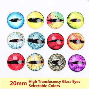 Realistic Glass Eyeball Cabochons Dragon Cat Eyes For Doll Making DIY Crafts Jewelry Accessories High Transparency Flat Back