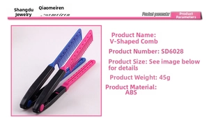 Macro detail of the V-shape hair straightener comb showing its lightweight ABS material