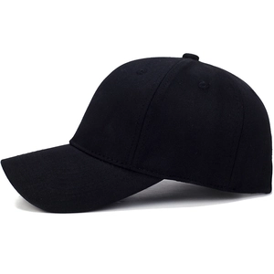 Classic minimalist solid black cotton baseball cap for outdoor sports and sun protection