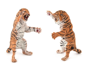 Figurine di tigre realistiche dettagliate con texture del pelo ed espressioni di ruggito