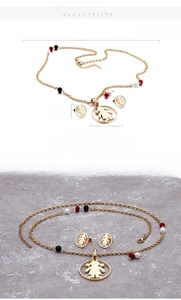 Detail view of titanium girl pendant jewelry set with dimension and weight specifications