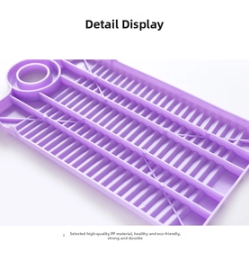 Macro detail of purple PP plastic washboard showing dense non-slip texture and ridges