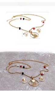 Detailed size specifications for the 18K gold plated pineapple jewelry set dimensions