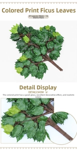 Close-up of artificial banyan leaves with clear textures for landscape decoration