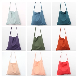Minimalist Solid Color Canvas Tote Bag Large Capacity Cotton Cloth Shoulder Crossbody Bag For Women Student Casual Daily