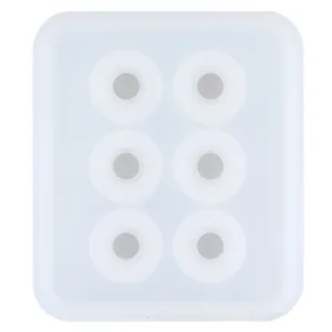 Detail of 6-cavity rectangular silicone ice mold tray for making ice spheres
