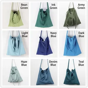 Solid Color Canvas Tote Bag Large Capacity Multi Straps Shoulder Crossbody Handbag Simple Casual Eco Friendly Women