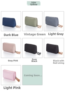 Détails de pochettes à rouge à lèvres en plusieurs couleurs avec tirettes de zip en cuir