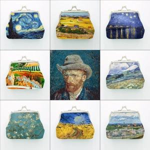 Nine different Van Gogh oil painting style coin purses with classic metal clasp closure