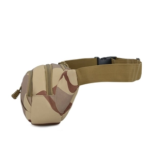Sac banane tactique camouflage désert avec compartiments zippés multiples et boucle