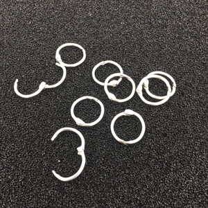Polished silver metal loose-leaf binder rings for DIY notebook and document binding