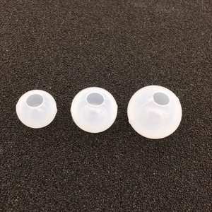 Three sizes of semi-transparent spherical silicone molds for resin casting and DIY projects